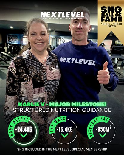 Karlie V, major milestone: 24.4kg body weight lost